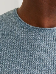 Jack & Jones Rundhalspullover JJECooper Knit Crew Neck Grau/Hellblau/Blau/Dunkelblau