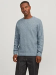 Jack & Jones Rundhalspullover JJECooper Knit Crew Neck Grau/Hellblau/Blau/Dunkelblau