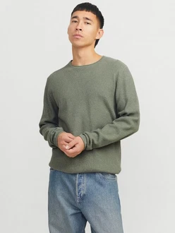 Jack & Jones Rundhalspullover JJECooper Knit Crew Neck Dunkelgrün/Khaki/Grün Jack & Jones Rundhalspullover JJECooper Knit Crew Neck Dunkelgrün/Khaki/Grün