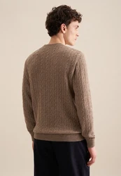 seidensticker Strickpullover Regular Langarm Rundhals Braun/Beige/Bordeaux/Grau