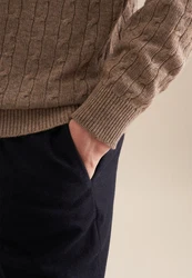seidensticker Strickpullover Regular Langarm Rundhals Braun/Beige/Bordeaux/Grau