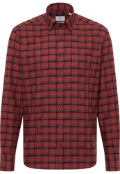 Eterna Langarmhemd MODERN FIT Rot/Dunkelrot/Braun
