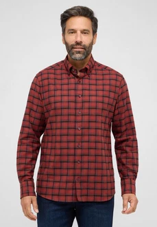 Eterna Langarmhemd MODERN FIT Rot/Dunkelrot/Braun