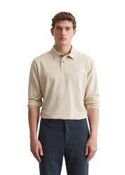 Marc O'Polo Langarm-Poloshirt Khaki/Beige