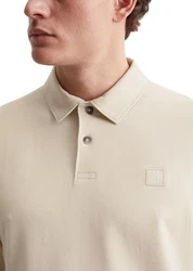 Marc O'Polo Langarm-Poloshirt Khaki/Beige