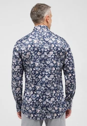 Eterna Langarmhemd SLIM FIT NON IRON Dunkelblau/Blau/Rot