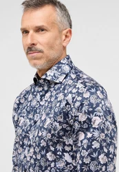Eterna Langarmhemd SLIM FIT NON IRON Dunkelblau/Blau/Rot