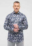 Eterna Langarmhemd SLIM FIT NON IRON Dunkelblau/Blau/Rot