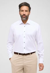 Eterna Langarmhemd COMFORT FIT NON IRON Weiß/Creme/Dunkelrot/Rot