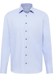 Eterna Langarmhemd COMFORT FIT NON IRON Hellblau/Blau