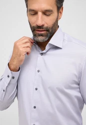 Eterna Langarmhemd COMFORT FIT NON IRON Weiß/Grau/Hellblau