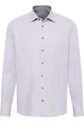 Eterna Langarmhemd COMFORT FIT NON IRON Weiß/Grau/Hellblau