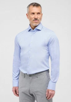 Eterna Langarmhemd SLIM FIT NON IRON Hellblau