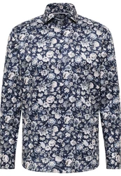 Eterna Langarmhemd MODERN FIT NON IRON Dunkelblau/Blau/Lila