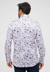 Eterna Langarmhemd MODERN FIT NON IRON Lila/Weiß