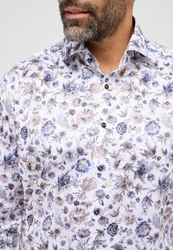 Eterna Langarmhemd MODERN FIT NON IRON Lila/Weiß