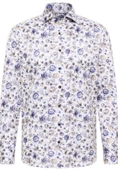 Eterna Langarmhemd MODERN FIT NON IRON Lila/Weiß
