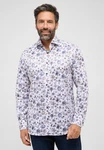 Eterna Langarmhemd MODERN FIT NON IRON Lila/Weiß