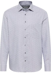 Eterna Langarmhemd COMFORT FIT NON IRON Grau/Dunkelblau/Hellblau