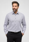 Eterna Langarmhemd COMFORT FIT NON IRON Grau/Dunkelblau/Hellblau
