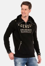 Sweatshirt Sweatshirts mit Zipper-Kragen und 3D-Schriftzgen, CL-234