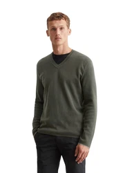 Marc O'Polo V-Ausschnitt Pullover Dunkelgrün/Khaki