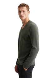 Marc O'Polo V-Ausschnitt Pullover Dunkelgrün/Khaki
