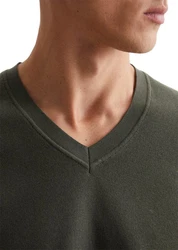 Marc O'Polo V-Ausschnitt Pullover Dunkelgrün/Khaki