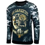 Baxboy Longshirt Grandad-Ausschnitt Grau/Dunkelgrün