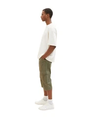 TOM TAILOR Shorts Chino Dunkelgrün/Khaki
