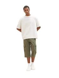 TOM TAILOR Shorts Chino Dunkelgrün/Khaki