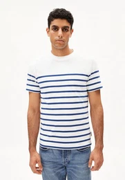 T-Shirt AADROS STRIPES Herren (1-tlg) T-Shirt Regular Fit aus Bio-Baumwolle