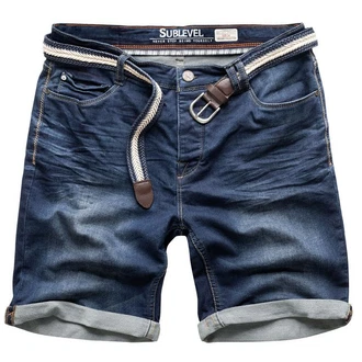 SUBLEVEL Shorts Sweat Shorts Jeans Kurze Hose Bermuda Dunkelblau/Blau