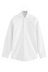 Next Langarmhemd Signature Slim Fit Strukturhemd Cutaway-Kragen Weiß/Creme
