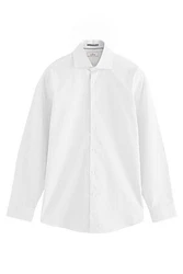 Next Langarmhemd Signature Slim Fit Strukturhemd Cutaway-Kragen Weiß/Creme