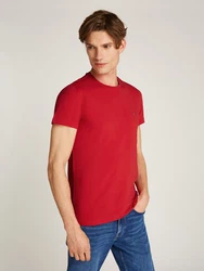 Tommy Hilfiger T-Shirt STRETCH SLIM FIT TEE mit Rundhalsausschnitt Rot/Dunkelrot