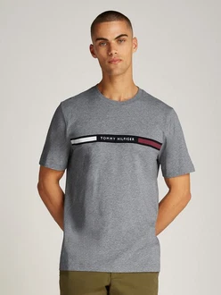 Tommy Hilfiger T-Shirt HILFIGER CHEST INSERT TEE grau/medium grau heather Tommy Hilfiger T-Shirt HILFIGER CHEST INSERT TEE grau/medium grau heather