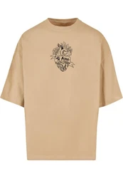 Merchcode T-Shirt Frida Kahlo Te amo outline Huge Tee (1-tlg) Khaki/Beige/Braun