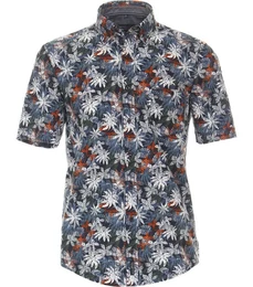 Langarmhemd Print Freizeithemd Casual Fit Button-Down-Kragen Print