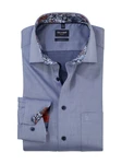 OLYMP Businesshemd Luxor modern fit 120564 Grau/Dunkelblau/Blau