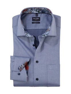 OLYMP Businesshemd Luxor modern fit 120564 Grau/Dunkelblau/Blau