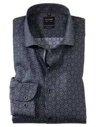 OLYMP Businesshemd Level 5 Dunkelblau/Grau/Blau/Hellblau