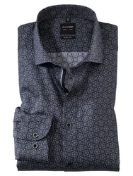 OLYMP Businesshemd Level 5 Dunkelblau/Grau/Blau/Hellblau