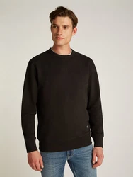 Calvin Klein Jeans Sweatshirt WOVEN LABEL CREW NECK Schwarz/Dunkelgrün/Dunkelbraun/Khaki
