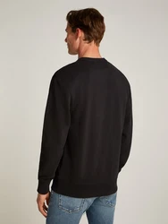 Calvin Klein Jeans Sweatshirt WOVEN LABEL CREW NECK Schwarz/Dunkelgrün/Dunkelbraun/Khaki