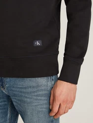 Calvin Klein Jeans Sweatshirt WOVEN LABEL CREW NECK Schwarz/Dunkelgrün/Dunkelbraun/Khaki