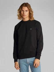 Calvin Klein Jeans Sweatshirt WOVEN LABEL CREW NECK Schwarz/Dunkelgrün/Dunkelbraun/Khaki