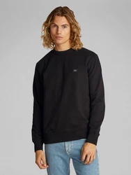 Calvin Klein Jeans Sweatshirt WOVEN LABEL CREW NECK Schwarz/Dunkelgrün/Dunkelbraun/Khaki