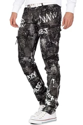 Cipo & Baxx Regular-fit-Jeans Biker Hose BA-CD572 Schwarz (BA-CD572)