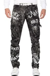 Cipo & Baxx Regular-fit-Jeans Biker Hose BA-CD572 Schwarz (BA-CD572)